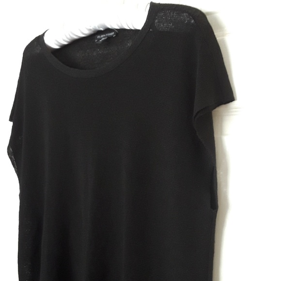 Eileen Fisher OVERSIZED boat neck black High- Low top XS - Picture 5 of 5
